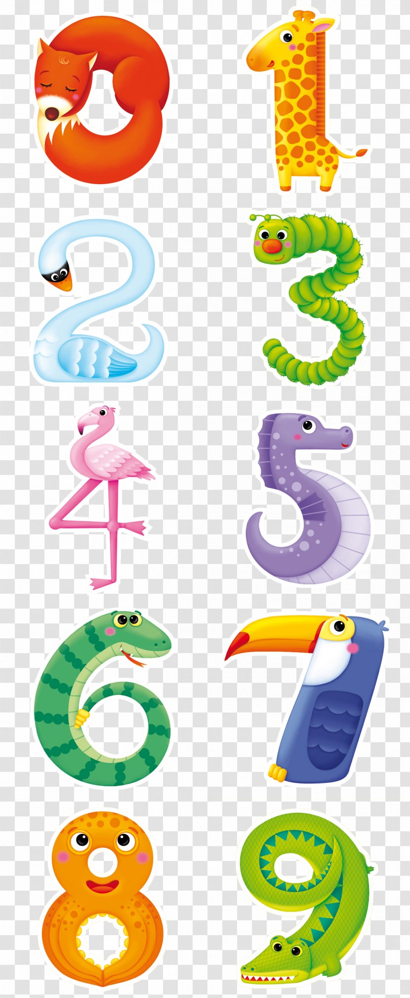 Clip Art - Numerical Digit - Animals Number Combinations Transparent PNG