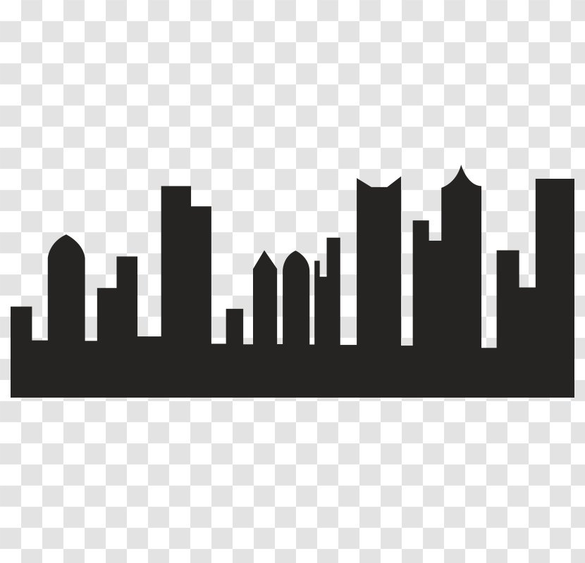 Silhouette Logo Skyline Brand City - Monochrome Photography - Black Transparent PNG