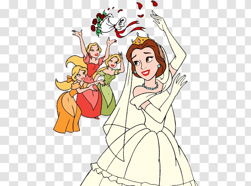 Belle Dress Cinderella Ariel Clip Art - Cartoon Transparent PNG