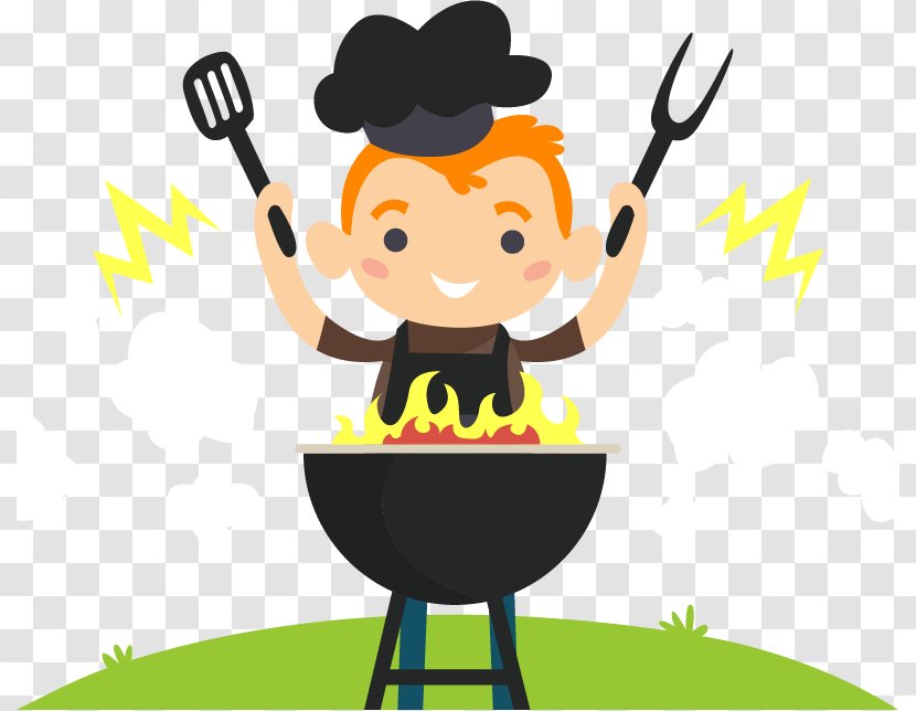 Churrasco Barbecue Barbacoa - Vector Cartoon Little Chef Transparent PNG