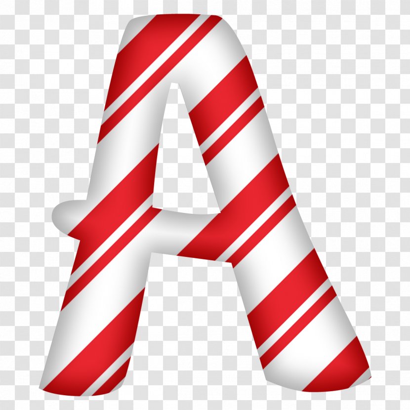 Candy Cane Letter Alphabet Paper - Red - Letters Transparent PNG