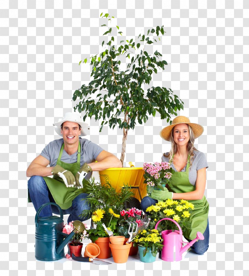 Gardening Garden Tool Watering Can Stock Photography - Fashion Male And Female Couple Transparent PNG