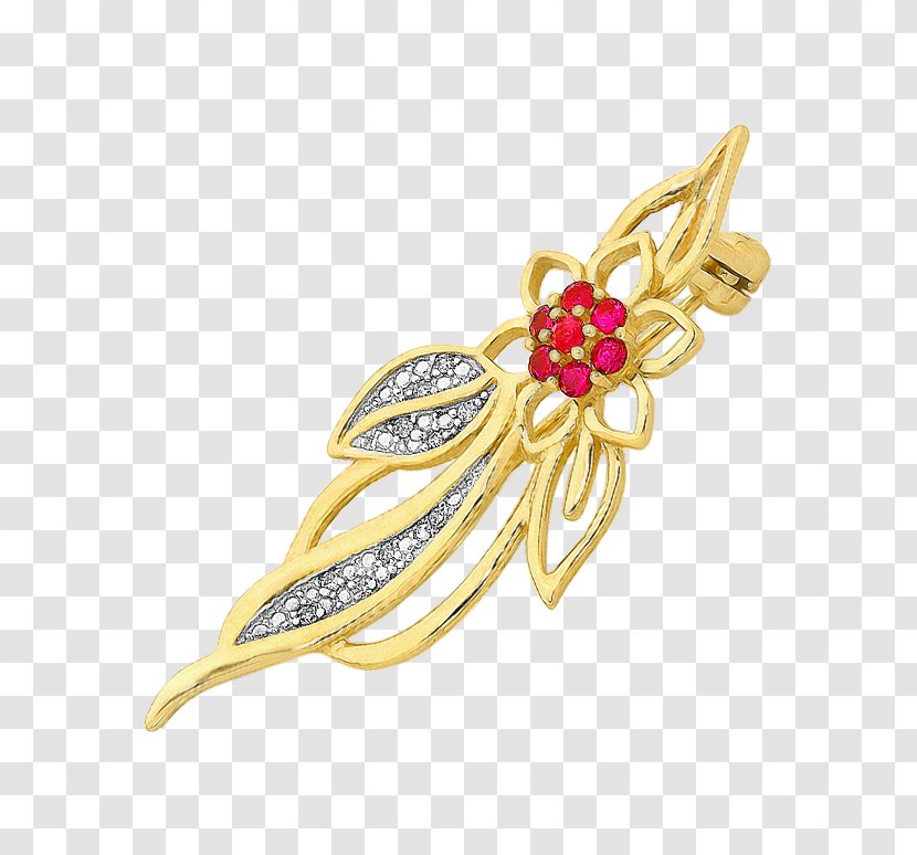 Earring Brooch Jewellery Diamond - Flower Transparent PNG