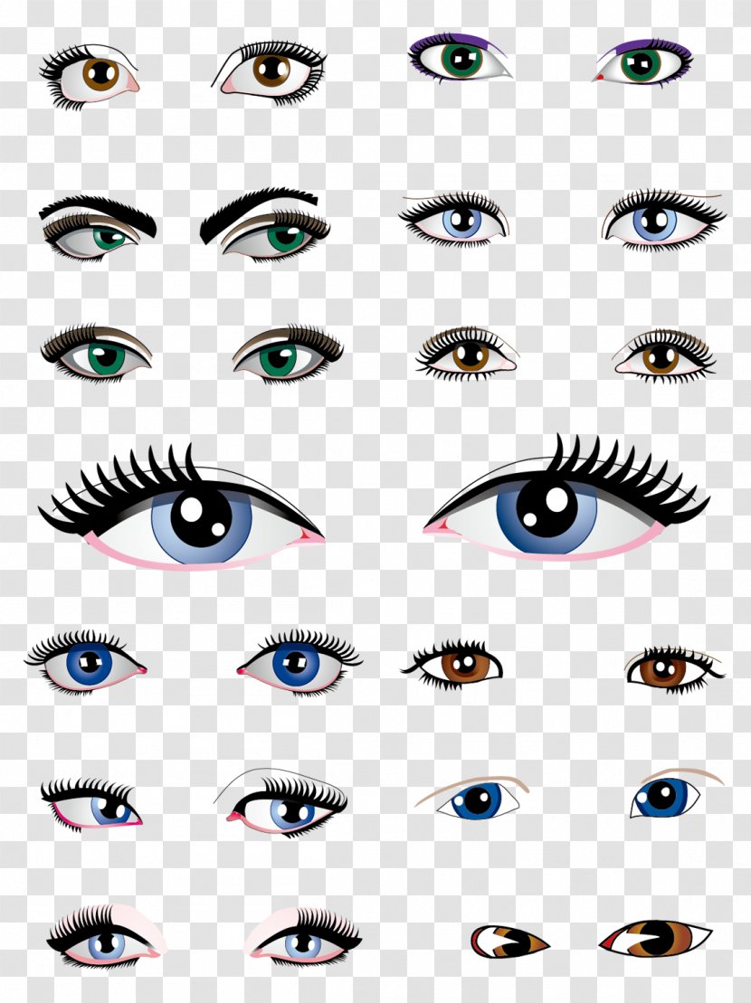 Cosmetics Download Clip Art - Flower - Vector Hand-painted Beautiful Eyes Transparent PNG
