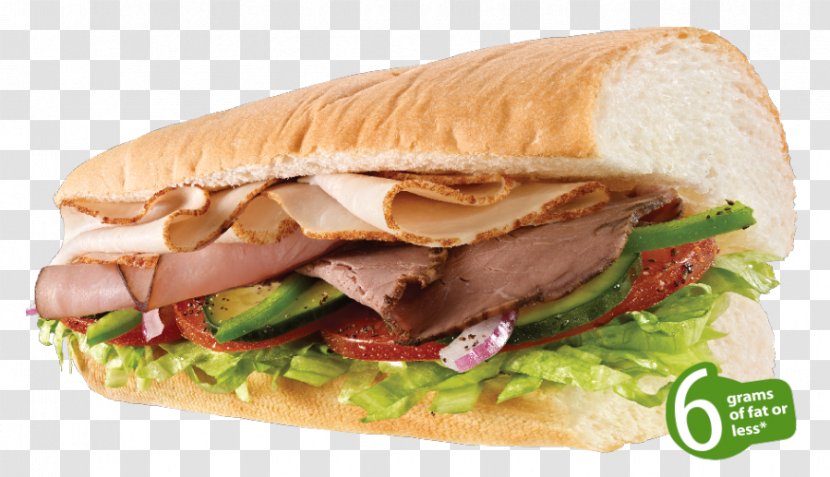 Club Sandwich Submarine Subway Bacon Cheesesteak - Roast Beef Transparent PNG
