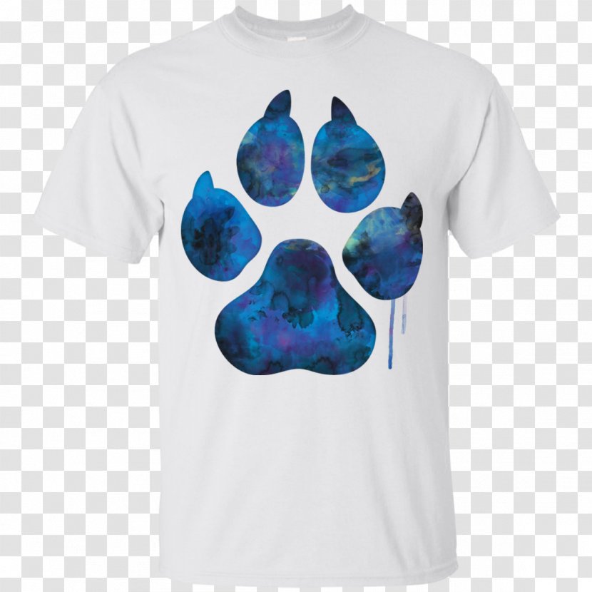 T-shirt Paw Footprint Dog - Blue - Watercolor Shirt Transparent PNG