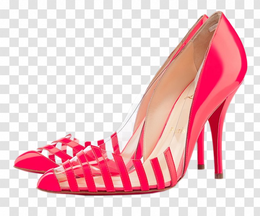 Court Shoe High-heeled Peep-toe Red - Discounts And Allowances - Neon Text Transparent PNG