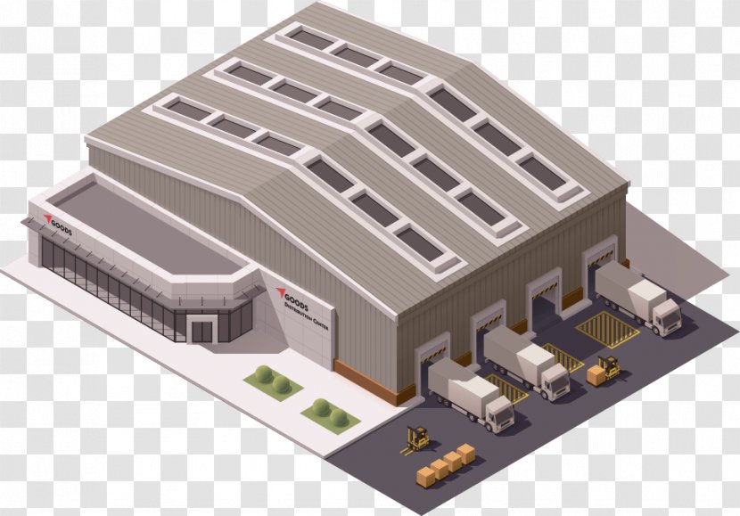 Warehouse Isometric Projection Building - Infographic Transparent PNG