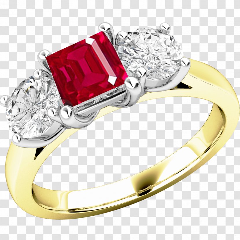 Ruby Engagement Ring Diamond Cut - Sapphire Transparent PNG
