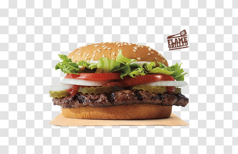 Hamburger Whopper Breakfast Burger King Menu - Patty Transparent PNG