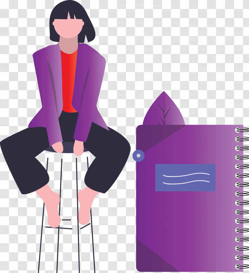 Notebook Girl Transparent PNG