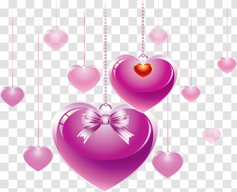 Valentine's Day Heart Desktop Wallpaper Clip Art - Magenta Transparent PNG