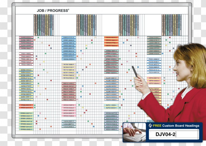 Dry-Erase Boards Magnatag Job Progress Chart - Process Whiteboard Transparent PNG