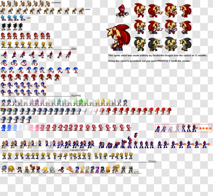 Sonic Sprite Sheet Png, Transparent Png , Transparent Png Image