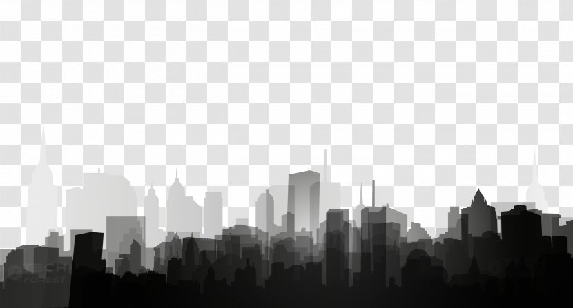 City Skyline Silhouette - Human Settlement - Horizon Transparent PNG