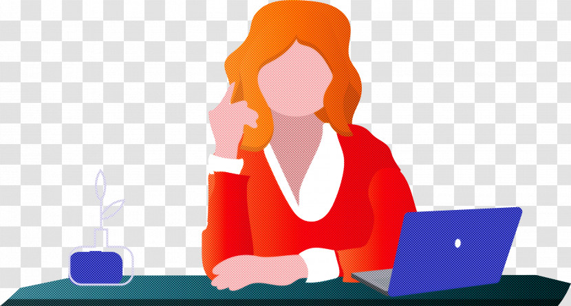 Working Woman Woman Working At Desk Transparent PNG