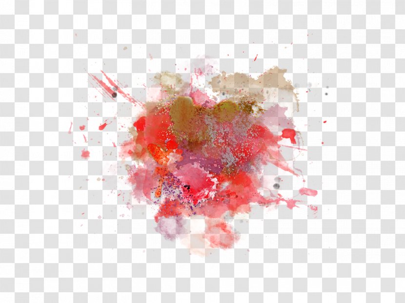 Red Velvet Dust Explosion Clip Art - Watercolor Painting Transparent PNG