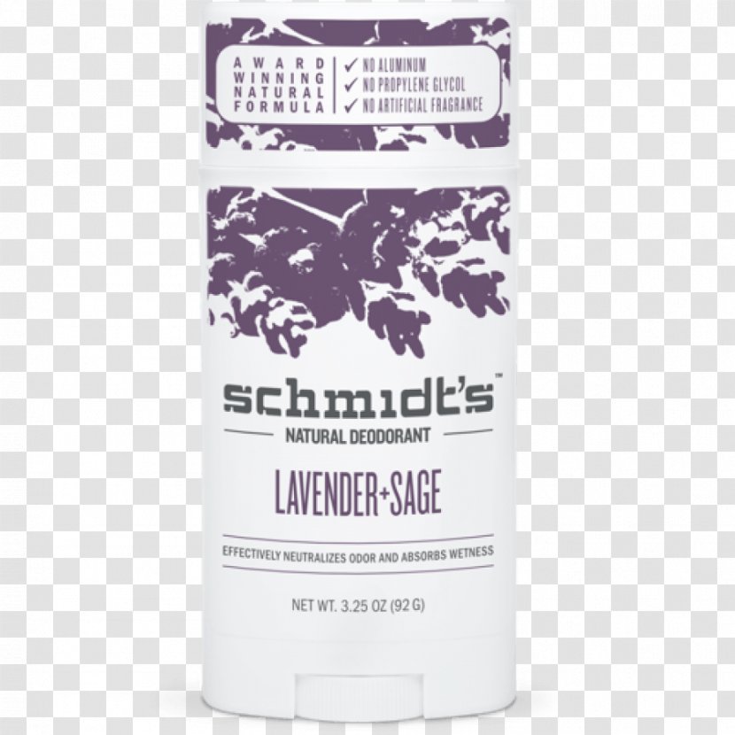 Deodorant Perfume Schmidt's Naturals Essential Oil Lavender - Odor Transparent PNG