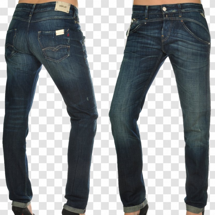 Jeans Slim-fit Pants Replay Blue - Cartoon - Jogging Transparent PNG