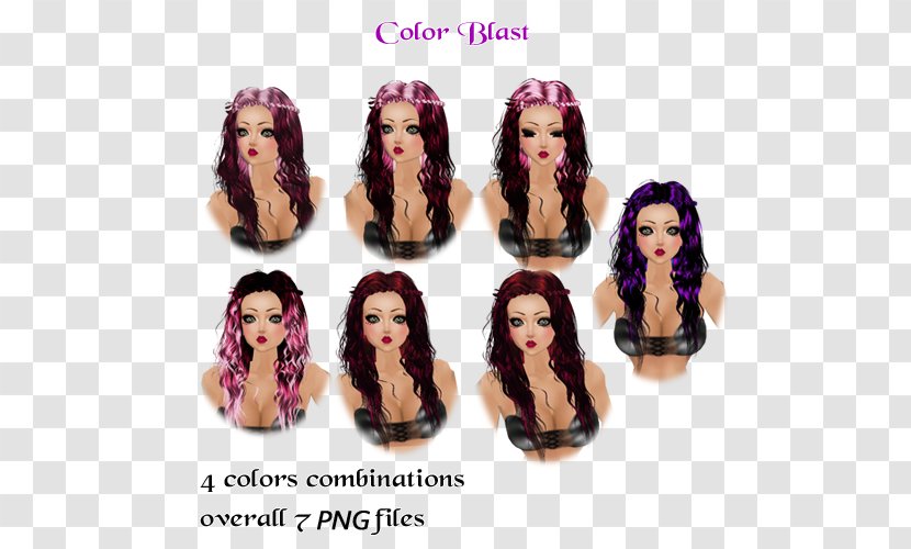 Barbie Long Hair Wig Coloring Transparent PNG