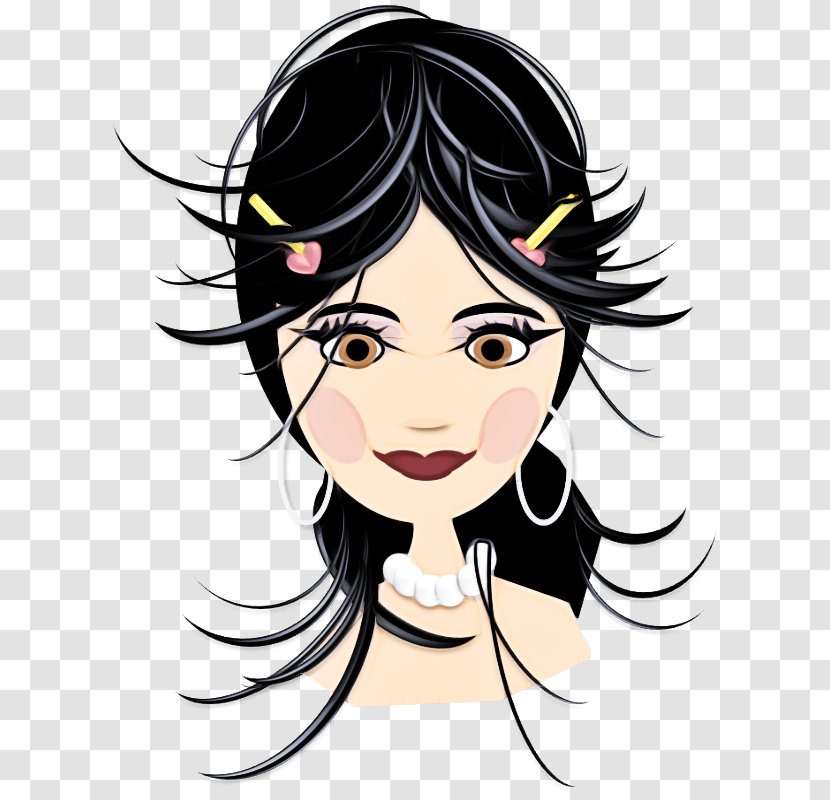 Hair Face Cartoon Eyebrow Black - Forehead - Nose Transparent PNG