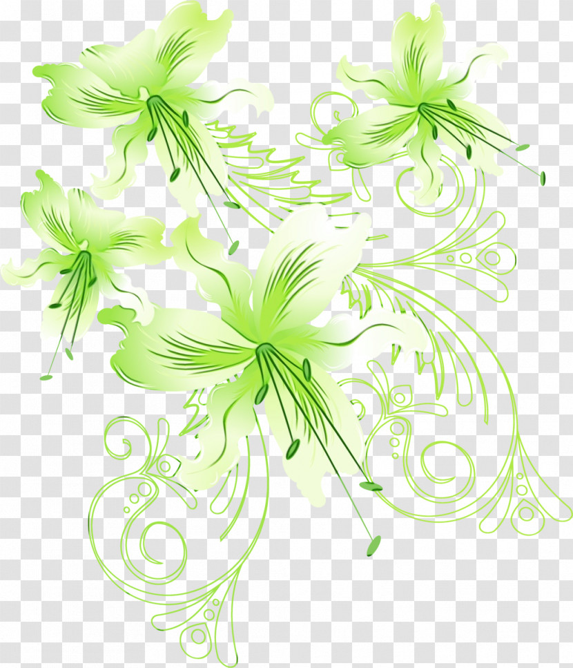 Green Plant Flower Leaf Pedicel Transparent PNG