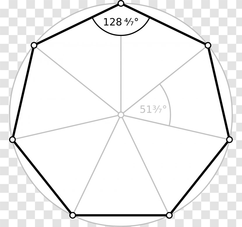 Heptagon Regular Polygon Degree Internal Angle Transparent PNG