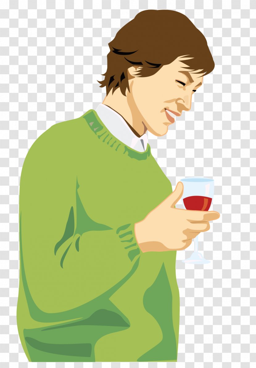 Red Wine Computer File - Man - A Holding Glass Transparent PNG