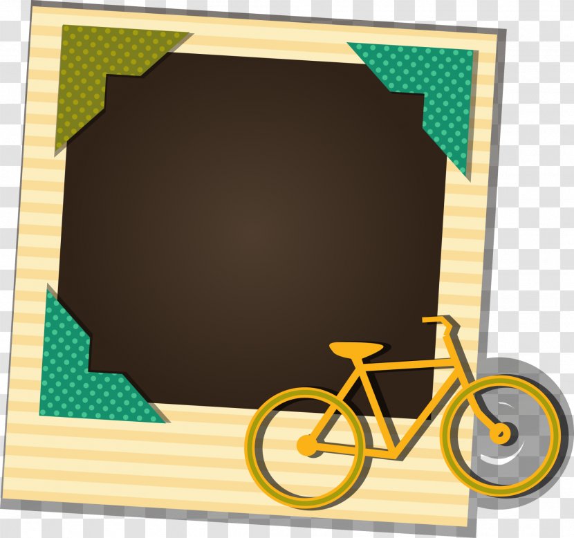 Picture Frame Decorative Arts - Green - Yellow Bike Card Transparent PNG