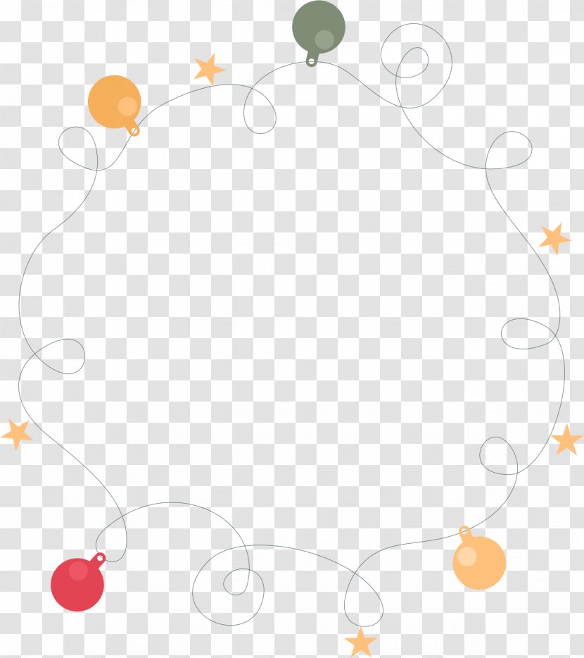 Product Design Clip Art Pattern - Orange - Christmas Bulb Border Transparent PNG
