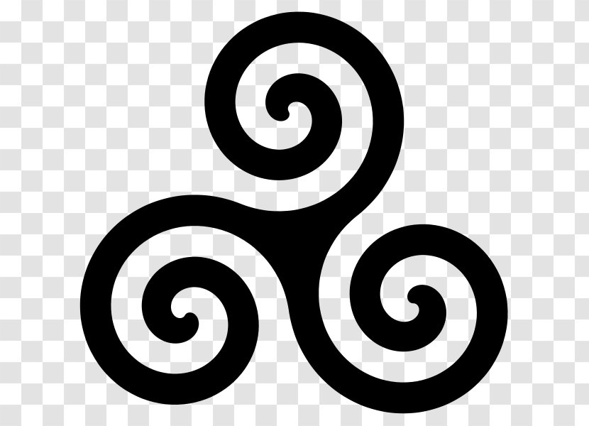 Archimedean Spiral Triskelion Symbol Celtic Knot - Black And White Transparent PNG