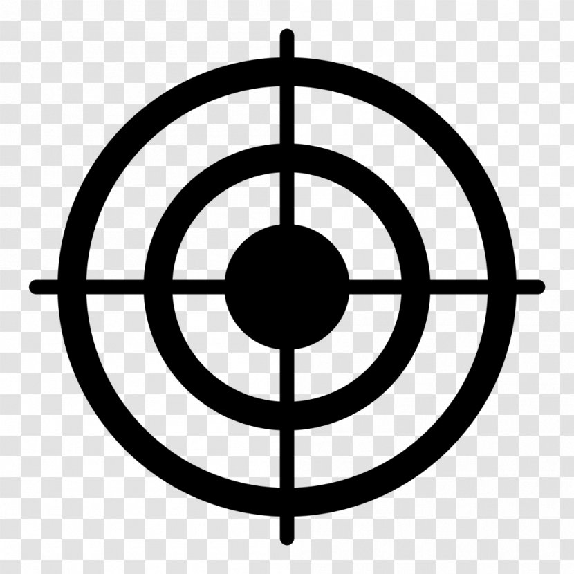 Bullseye Shooting Target Clip Art - Black And White Transparent PNG