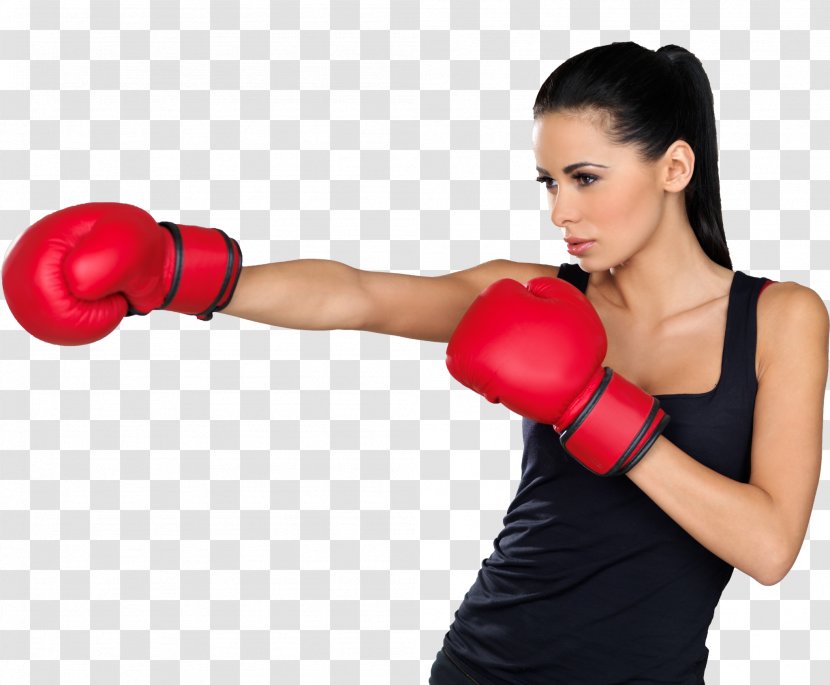 Women's Boxing Glove Woman Kickboxing - Weights Transparent PNG