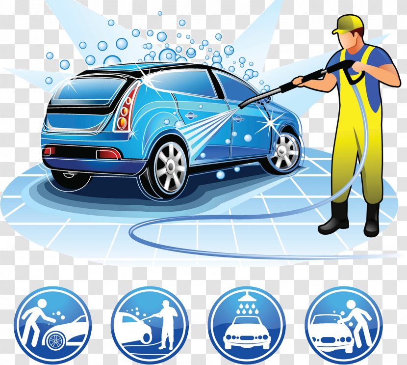 Car Wash Cartoon Illustration - Transport - Beauty Care Services Transparent PNG