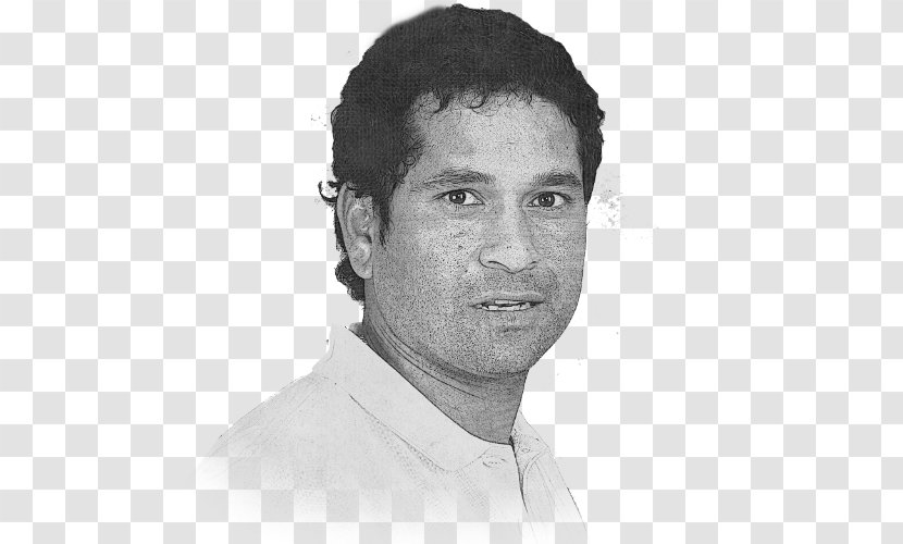 Sachin Tendulkar India National Cricket Team Black And White The Story - Drawing Transparent PNG