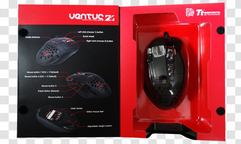Computer Mouse Ventus Z Gaming MO-VEZ-WDLOBK-01 Thermaltake Input Devices - Technology Transparent PNG