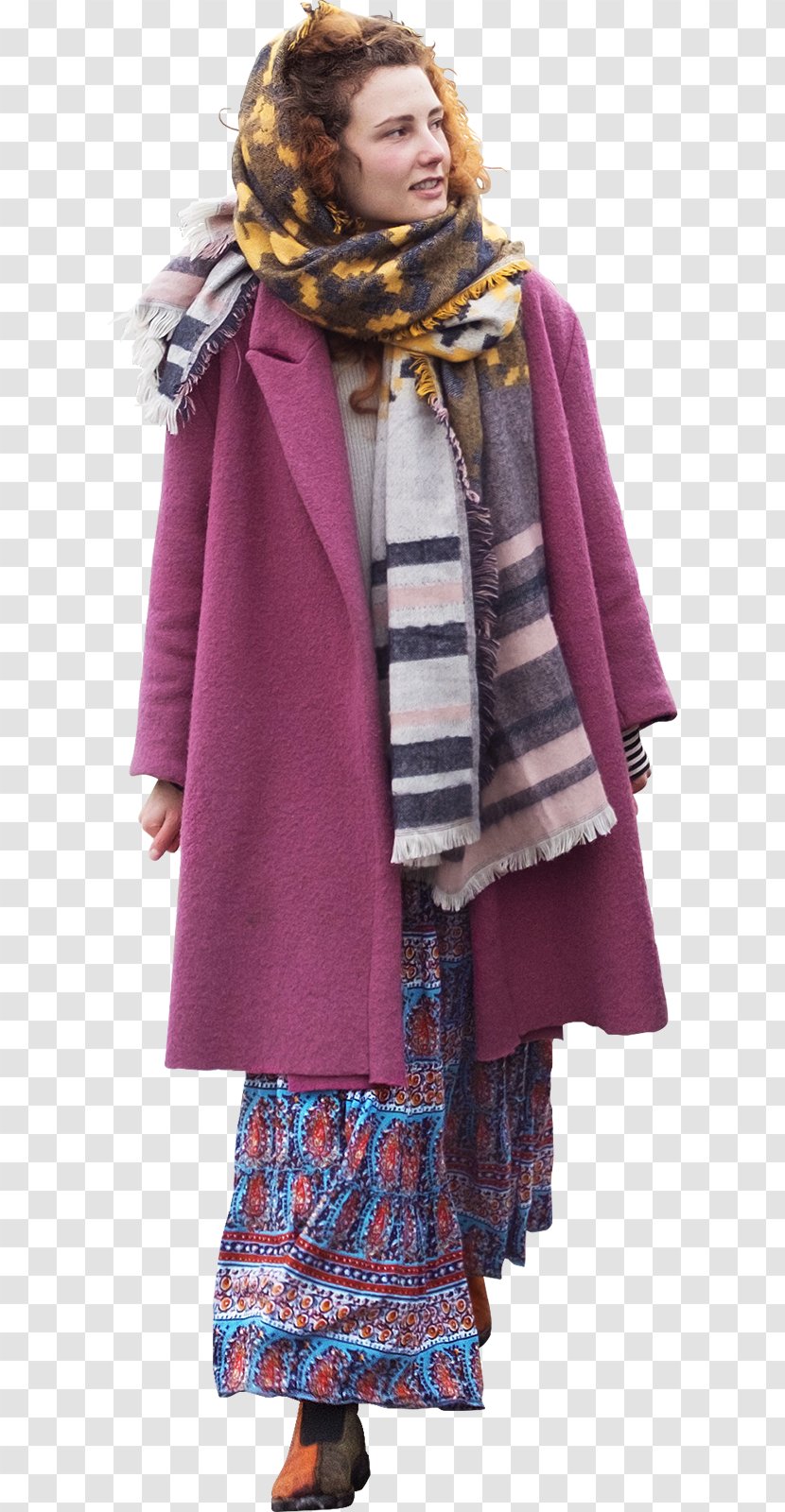 Scarf Clothing Outerwear Coat - Violet - Barbecue Grill Transparent PNG