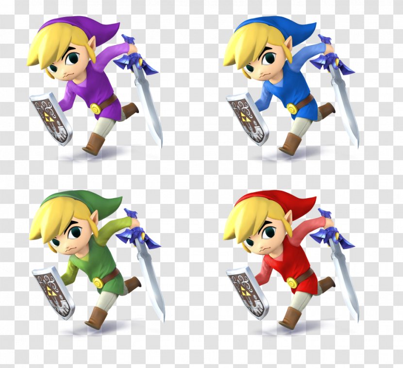 The Legend Of Zelda: Wind Waker Super Smash Bros. For Nintendo 3DS And Wii U Link Four Swords Adventures - Figurine - Ellijay Transparent PNG