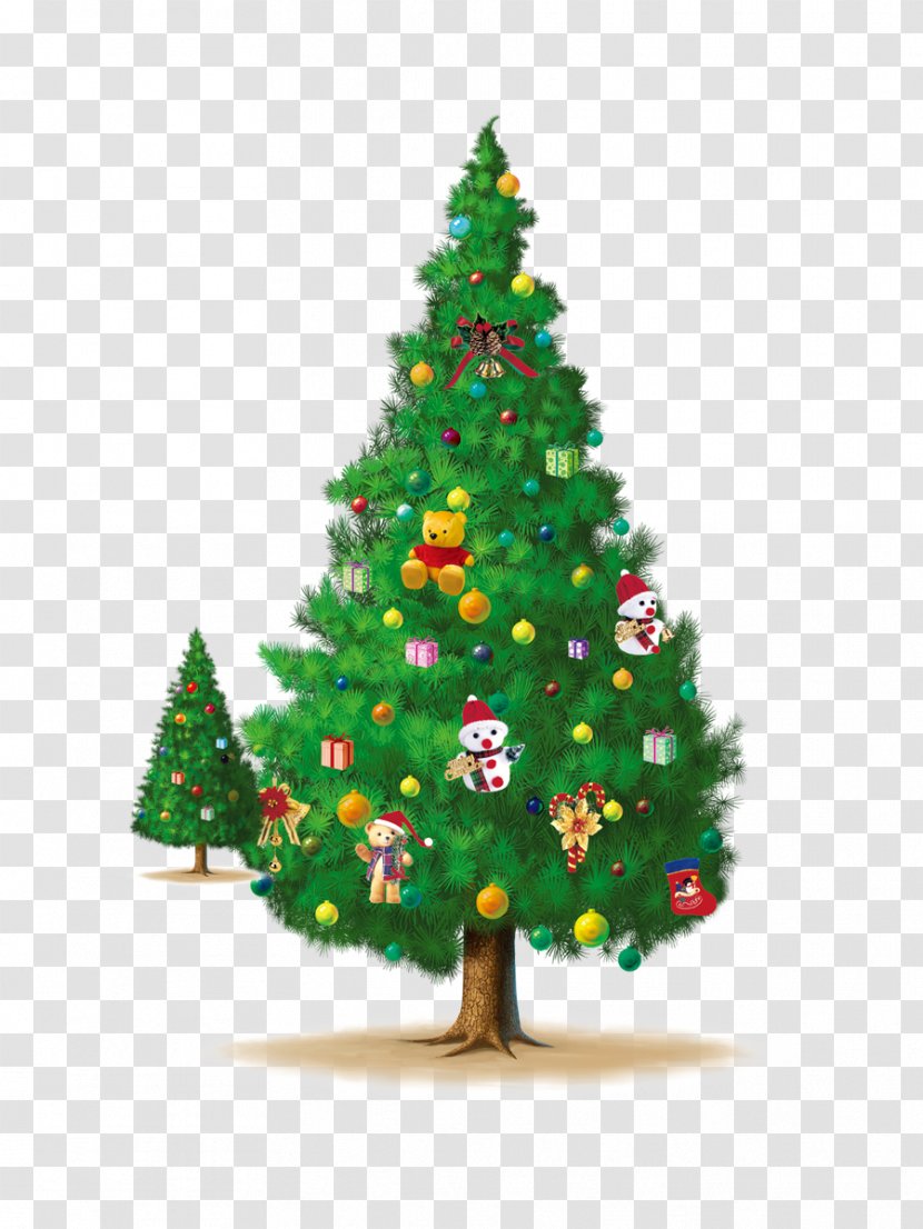Christmas Tree Elements Merry - Two Trees Transparent PNG