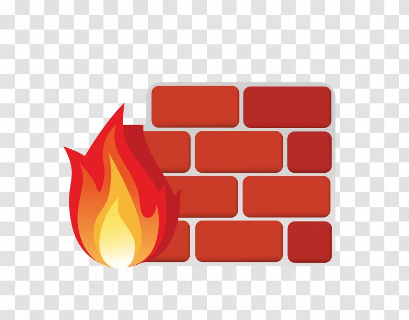 Firewall Virtual Private Network Computer Security Clip Art - Nextgeneration - Vector Red Flame With Wall Transparent PNG