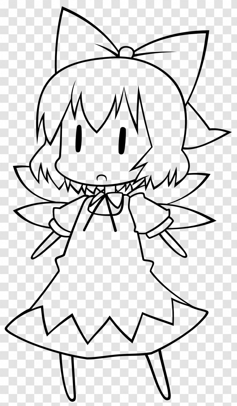 Cirno Touhou Project Character Line Art Clip - Head - Drawing Board Transparent PNG