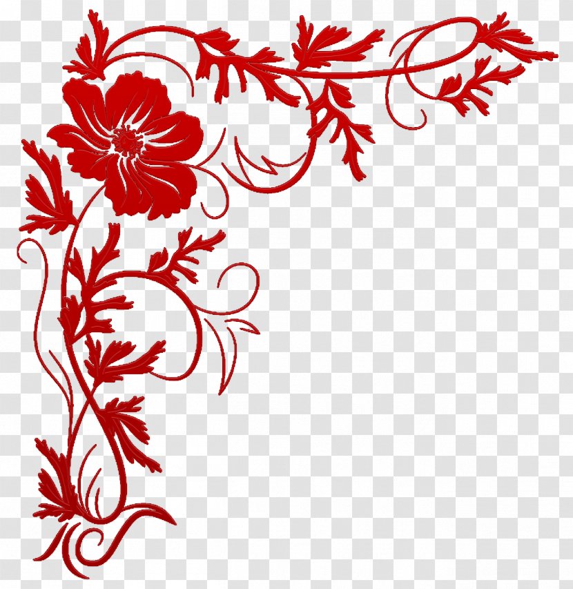 Floral Design Ping Plant Stem Clip Art - Flower - Embroidery Transparent PNG