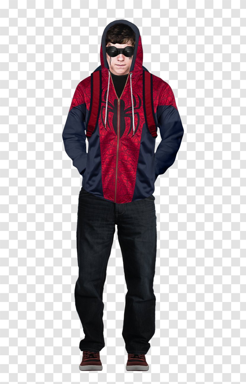 Spider-Man: Homecoming Hoodie Outerwear Symbiote - Spiderman - The Opening Exhibition Opened Costumes Display Rep Transparent PNG