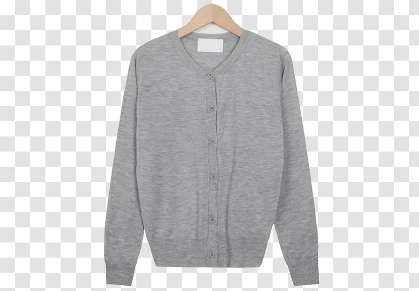 Cardigan Long-sleeved T-shirt Button - Neck - Round Cheese Transparent PNG