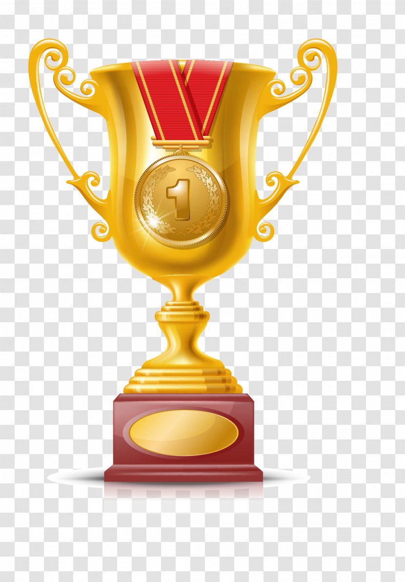 Trophy Gold Medal Clip Art - Yellow - First Transparent PNG