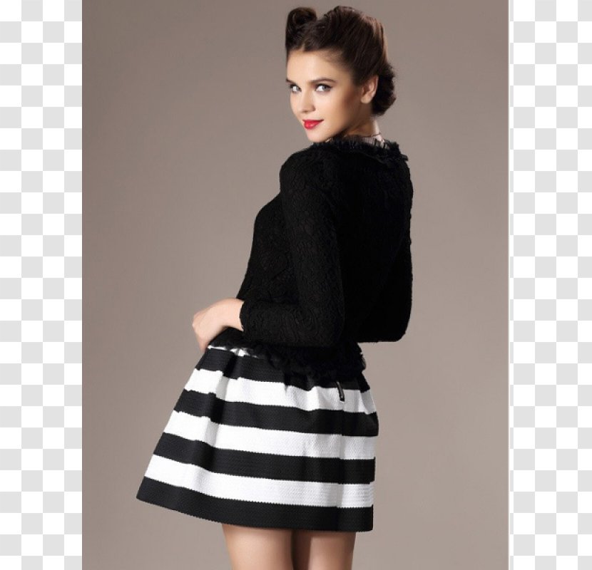 Overcoat Skirt Clothing Ball Gown Fashion - Model - Women's European Border Stripe Transparent PNG