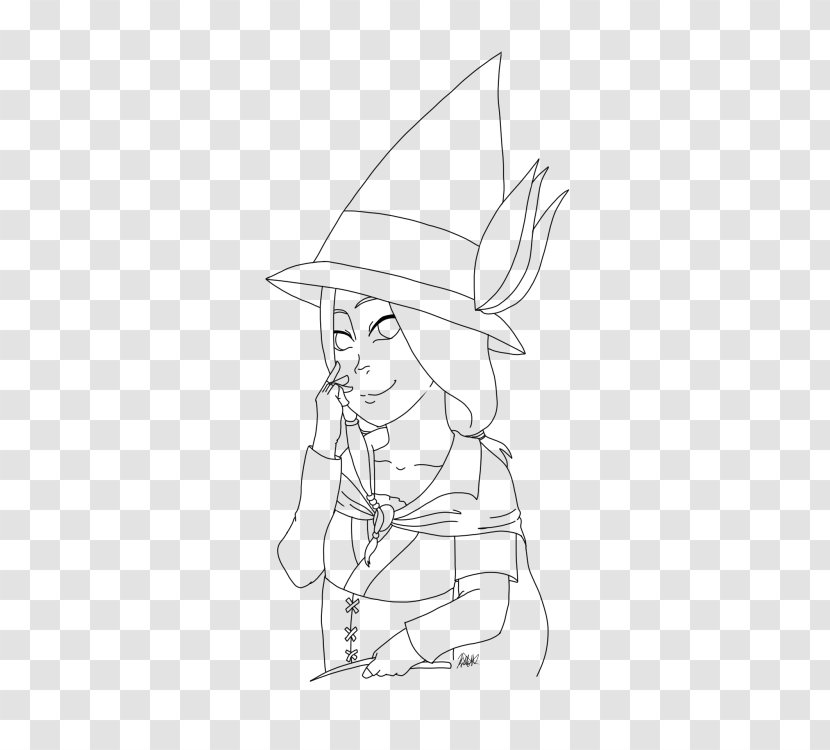 Line Art Cartoon Character H&M Sketch - Monochrome Photography - Little Witch Transparent PNG