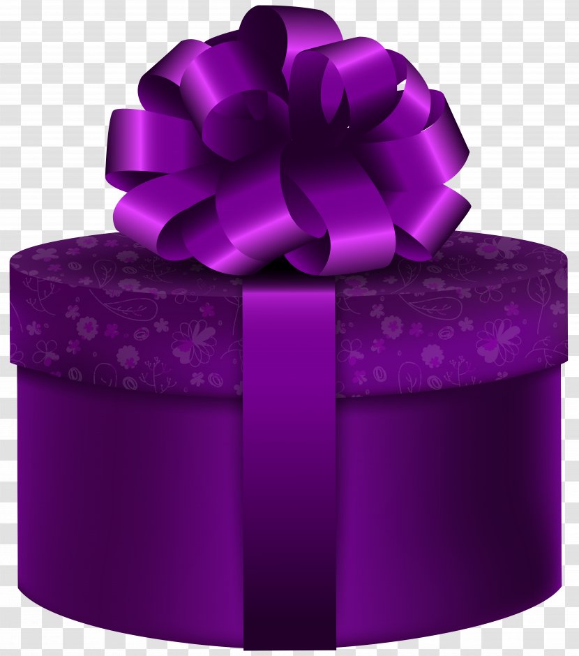 Christmas Gift Box Clip Art - Purple Round Image Transparent PNG
