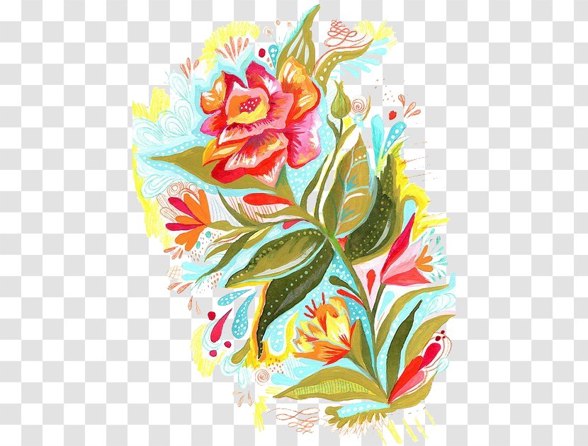 Watercolor Painting Printmaking Printing Art Illustration - Petal - Bright Rose Transparent PNG