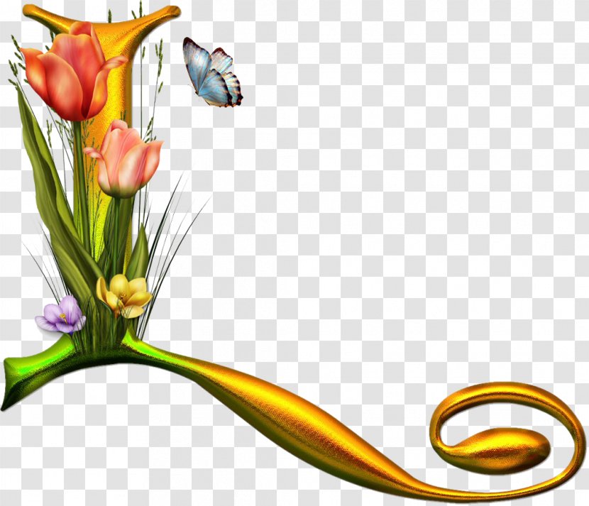 Floral Design Drawing Alphabet Clip Art - Flora - N Transparent PNG